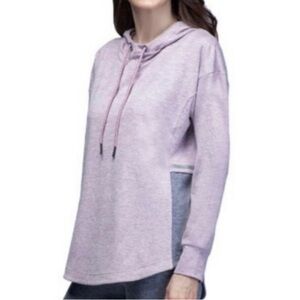NWT - TANGERINE Soft Pullover Hoodie Colorblock Lavender Heather Gray - Small